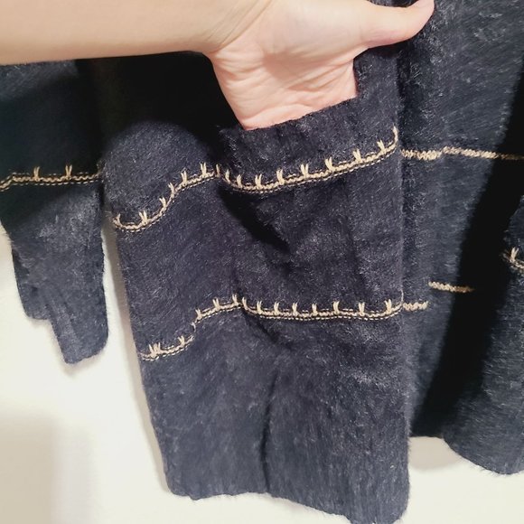 Torrid Lurex Striped Open Front Duster Cardigan Plus Size 3X Black MSRP … - Picture 3 of 6